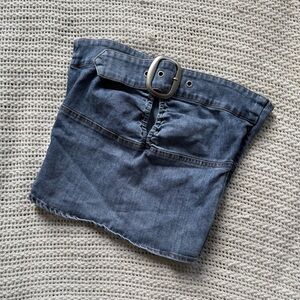 I.AM.GIA Light Blue Denim Belted Top